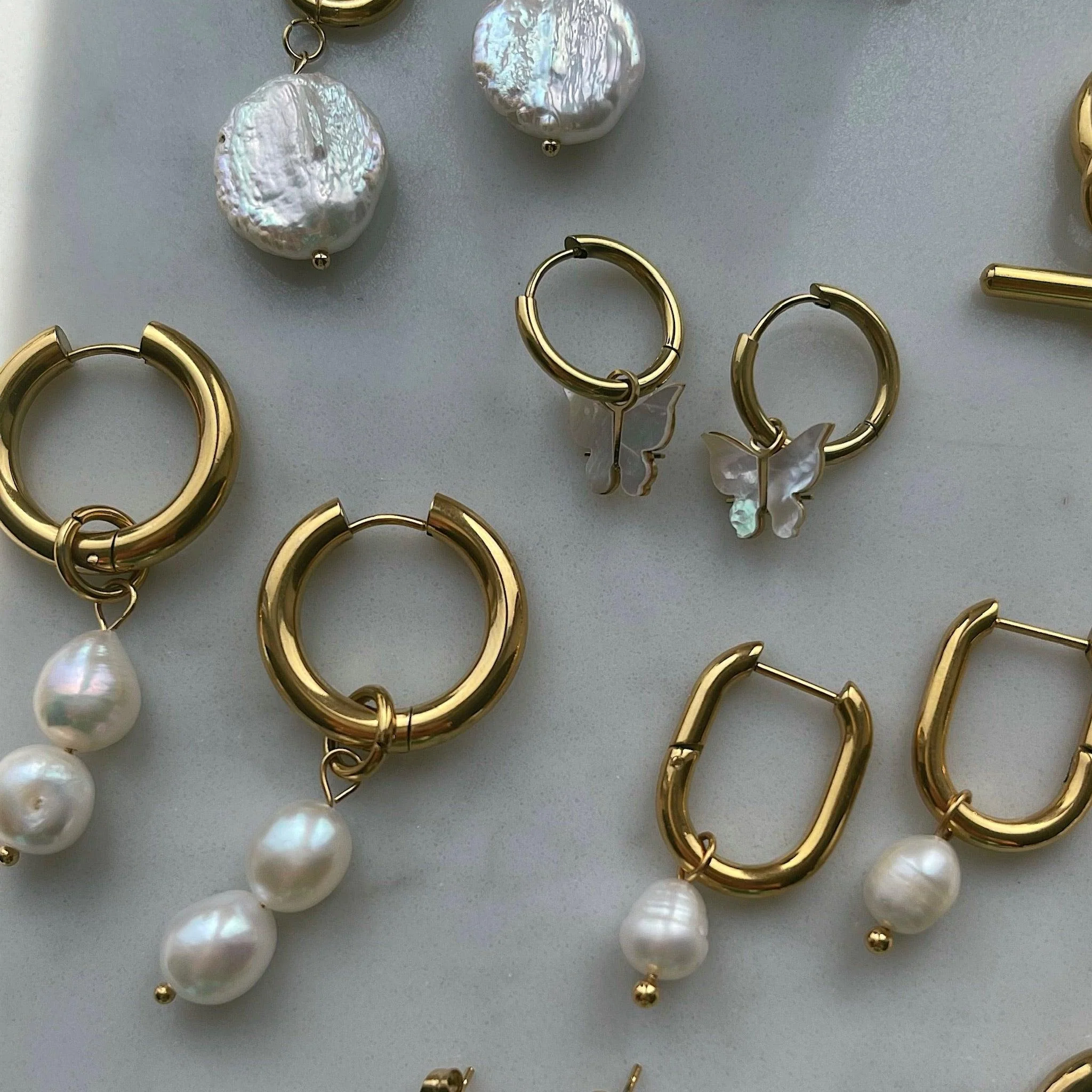 Bora Bora Pearl Hoop Earrings - Image 8